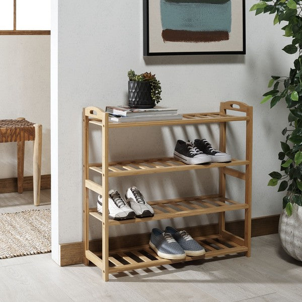 Safavieh Angford 4 Tier Shelf, STG1919 - Natural Bamboo
