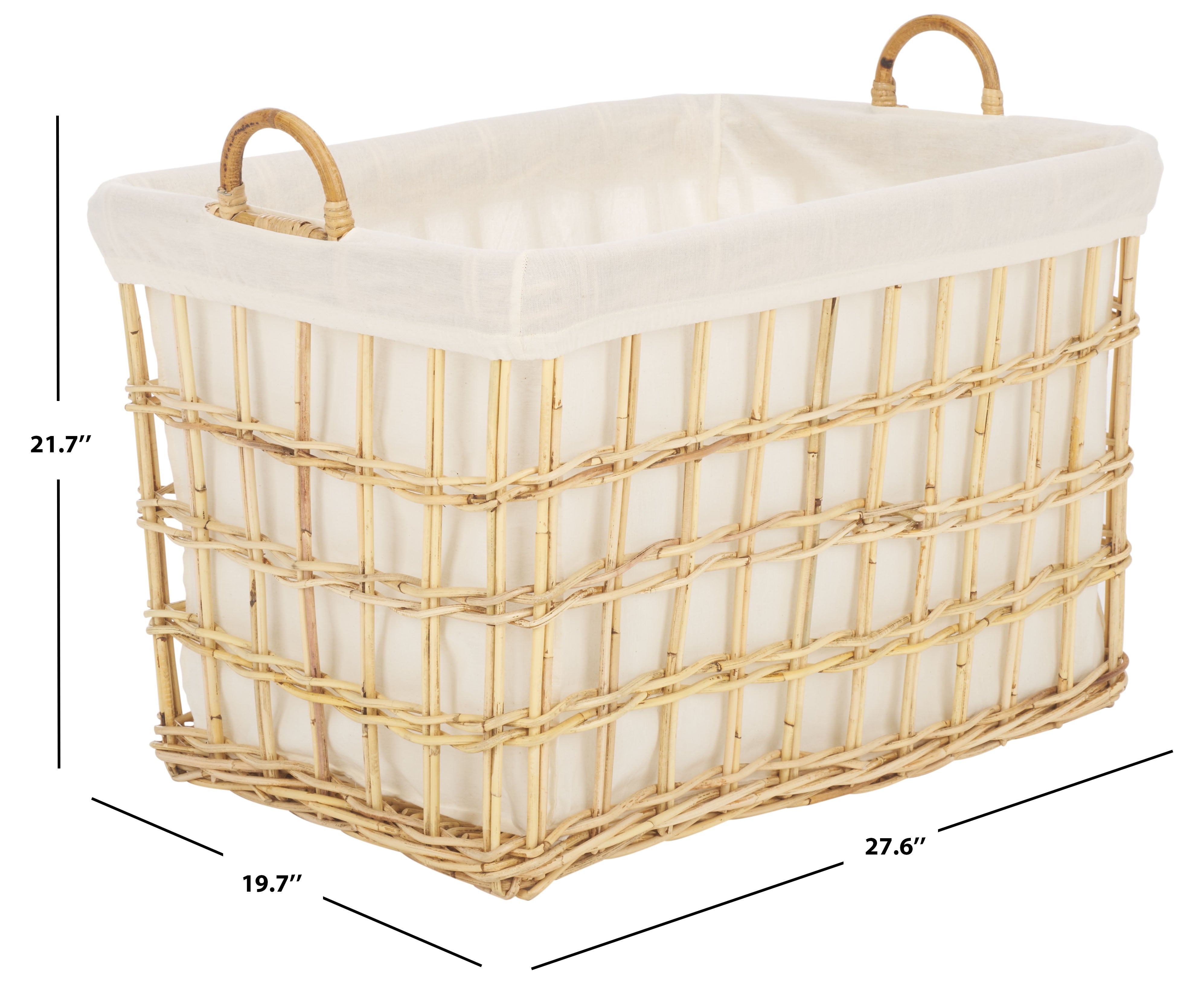Safavieh Kari Basket W/ Liner, STG6503 - Natural / White