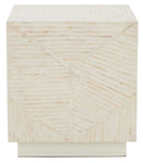 Safavieh Kiely Square Stool, STL1800 - Champagne Faux Mother Of Pearl