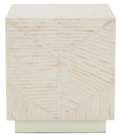 Safavieh Kiely Square Stool, STL1800 - Champagne Faux Mother Of Pearl