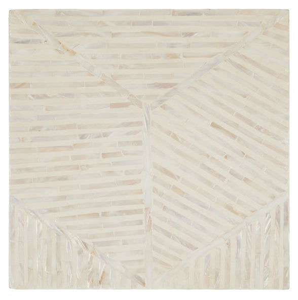 Safavieh Kiely Square Stool, STL1800 - Champagne Faux Mother Of Pearl