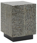 Safavieh Hamza Square Stool, STL1802 - Multi Black Faux Mother Of Pearl