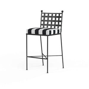 Sunset West - Provence Barstool - Sunbrella Grade A Farbic w/ Self Welt - Pewter Finish - SW3201-7B