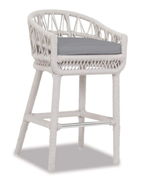 Sunset West - Dana Rope Bar Stool - Sunbrella Grade A Farbic w/ Self Welt - Natural Finish - SW4301-7B