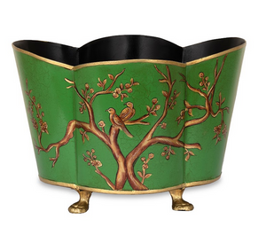 The Enchanted Home Green & Gold Quatrefoil Planter
