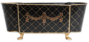 The Enchanted Home Black & Gold Long Trellis Garland Planter