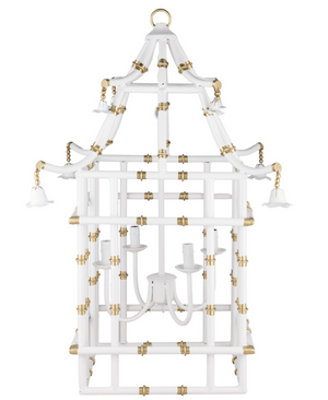 The Enchanted Home Ivory & Gold Bamboo Lantern