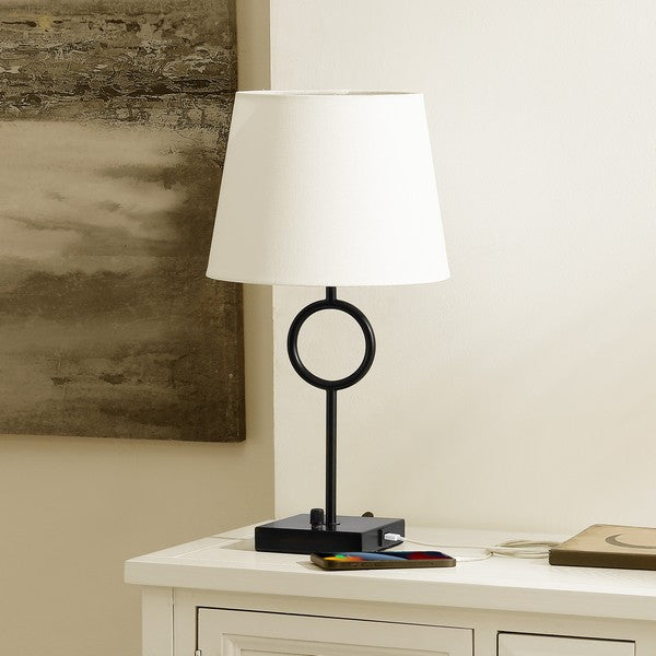 Safavieh Vynn, 19 Inch, Iron Table Lamp W/ Usb Port, TBL4507-U - Black
