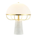 Safavieh Fraser, 15 Inch, Marble/Iron/Glass Table Lamp, TBL4525 - White / Brass