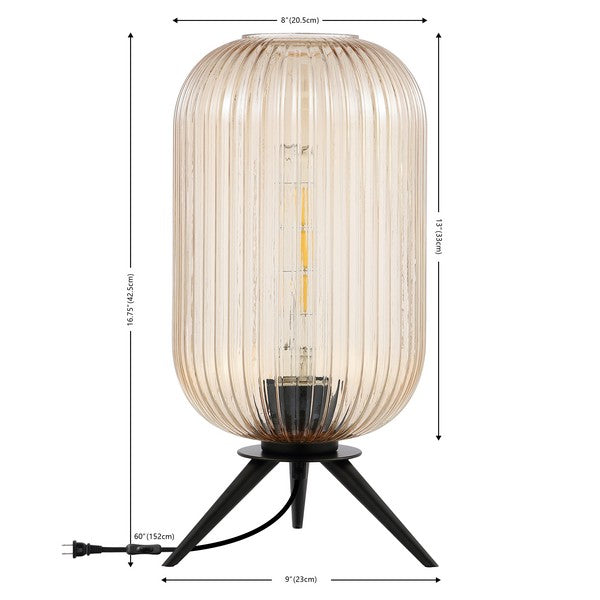 Safavieh Theiss 16.75 Inch Table Lamp, TBL4528 - Amber/ Black