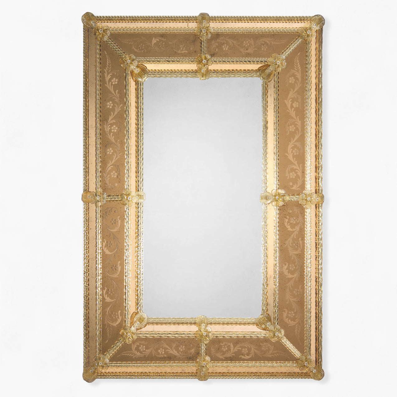 Antique Amber Murano Glass Mirror