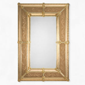 Decorative Crafts Salvatore Amber Murano Glass Mirror