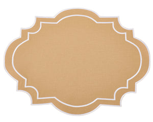 The Enchanted Home Nantucket Tan & White Placemat & Napkin