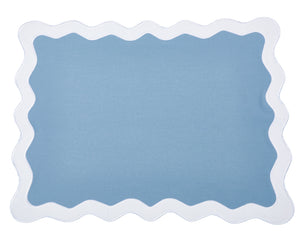 The Enchanted Home Hampton Pale Blue & White Trim Placemat & Napkin