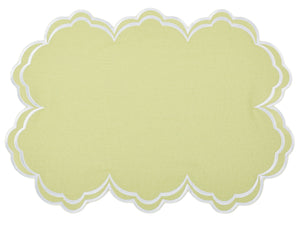 The Enchanted Home Savannah Green & White Placemat & Napkin