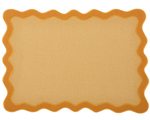 The Enchanted Home Hampton Tan & Orange Trim Placemat & Napkin