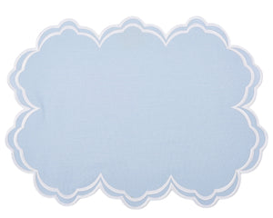 The Enchanted Home Savannah Pale Blue & White Placemat & Napkin