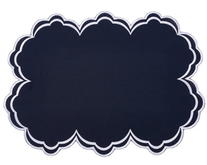 The Enchanted Home Savannah Navy & White Placemat & Napkin