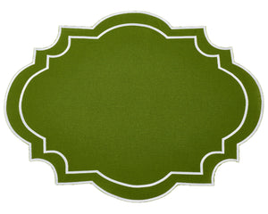 The Enchanted Home Nantucket Green & White Placemat & Napkin