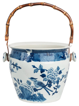 The Enchanted Home Bird & Floral Ice Bucket With Bamboo Handle
