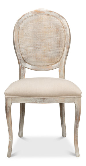 Sarreid Ltd Oval Cane Back S/2 Chair Grey Oak Flax - U093-06F01