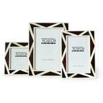 Two's Company Set of 3 Stripes in Absract Dark Tortoise Photo Frame