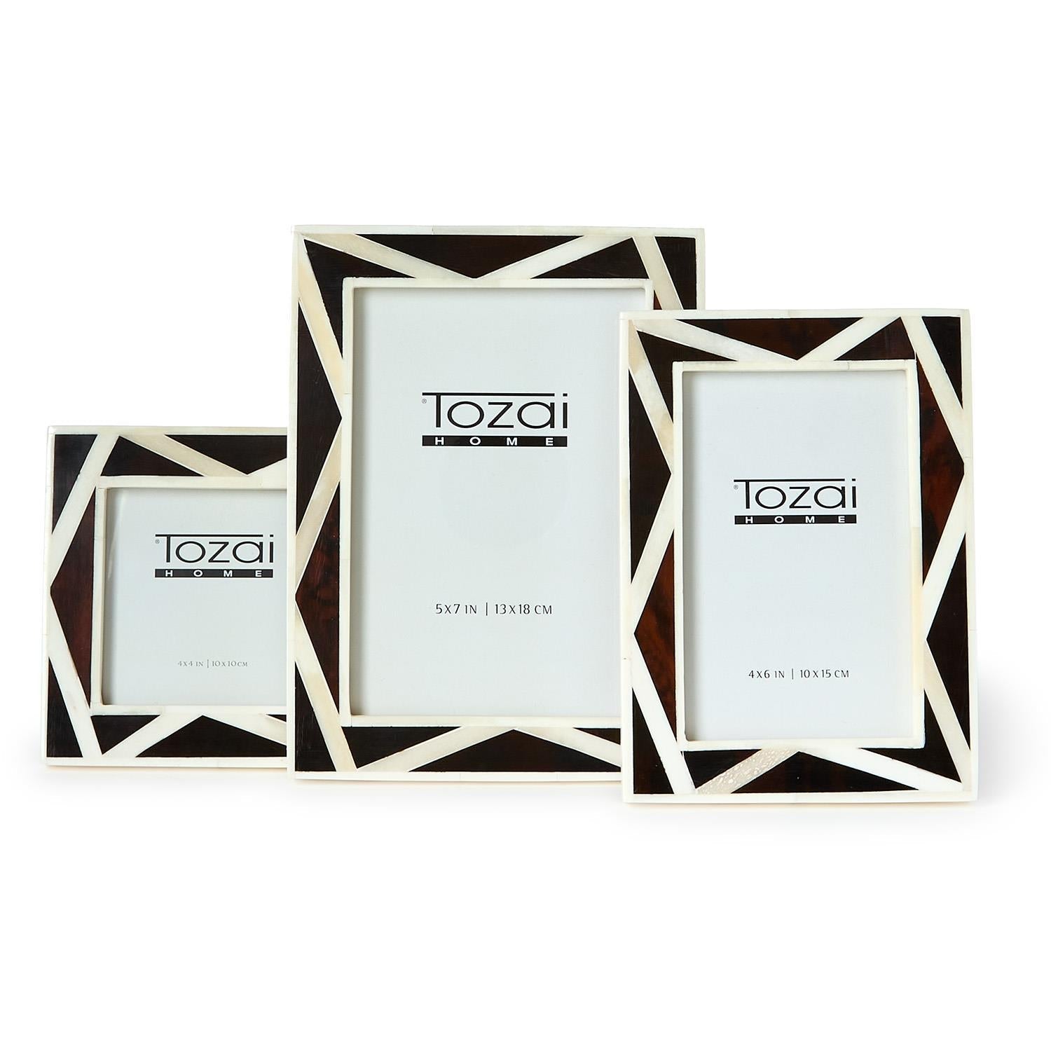 Two's Company Set of 3 Stripes in Absract Dark Tortoise Photo Frame