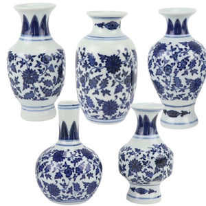 The Enchanted Home Set of 5 Mini Dark Blue Bud Vases