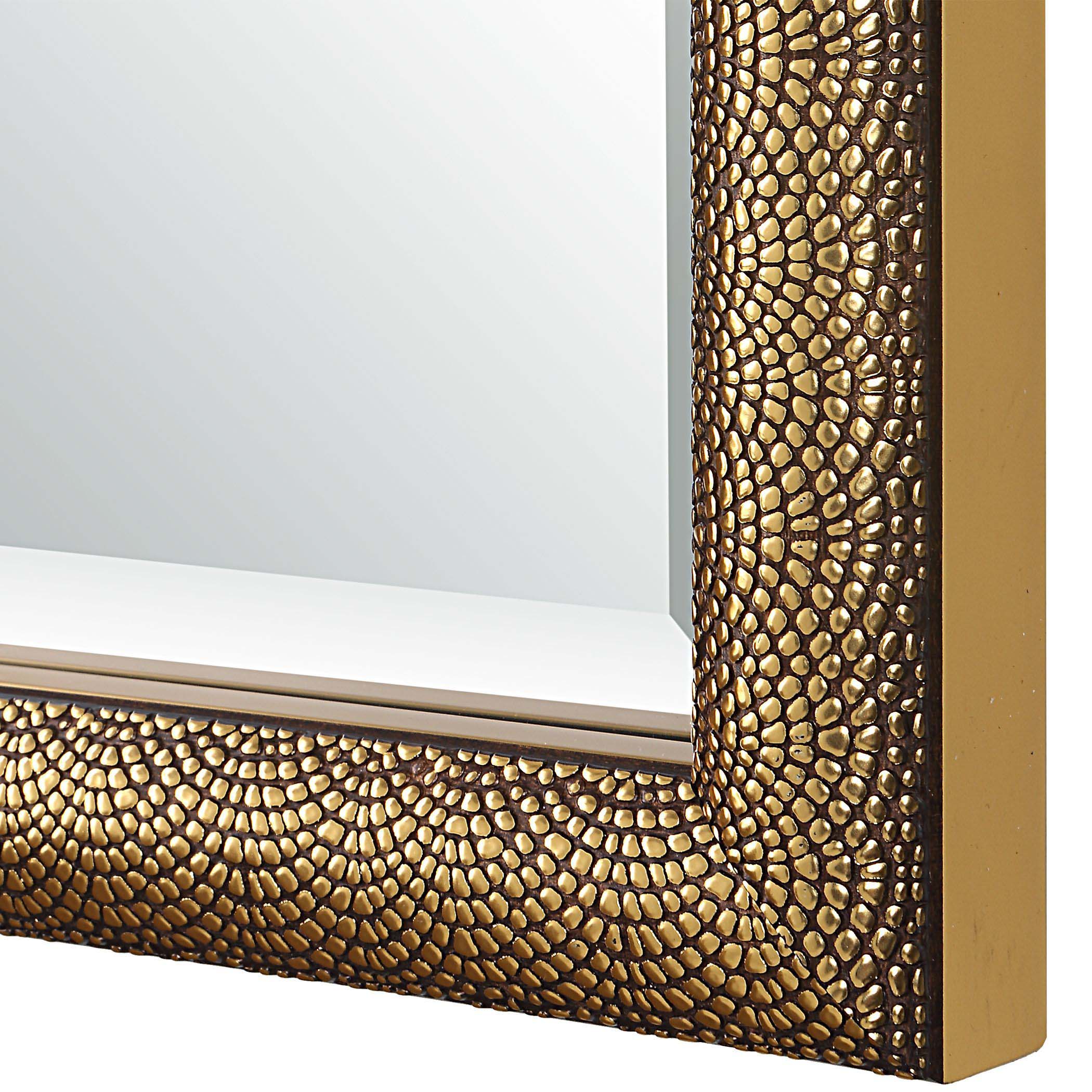 Home Decor Mirror - Gold With Dark Brown Background