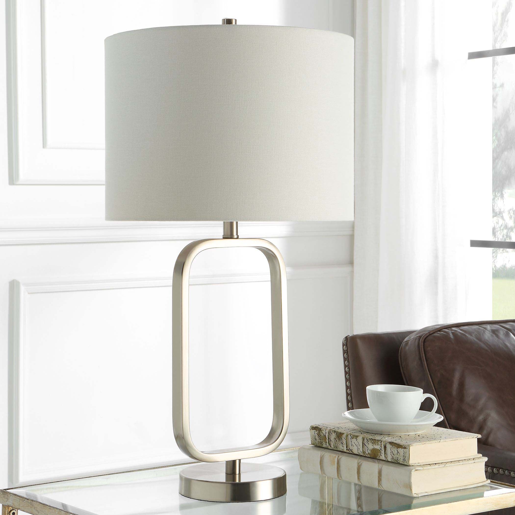Home Decor Table Lamp Brushed Nickel Finish