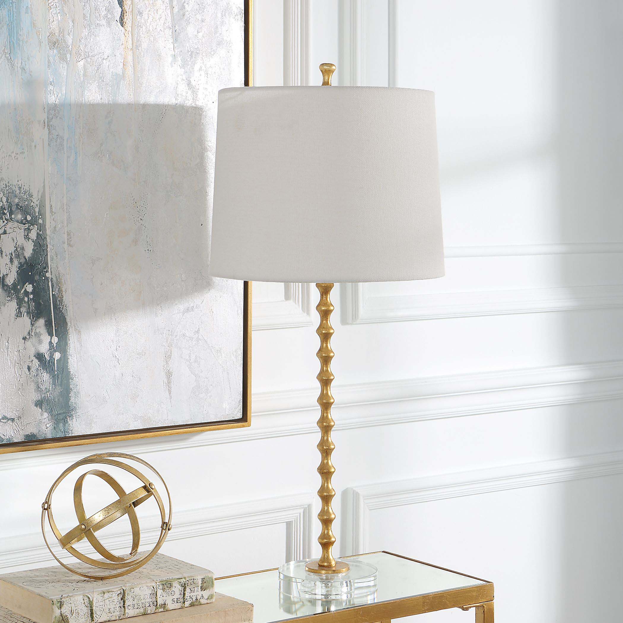 Home Decor Table Lamp Gold Leaf Finish