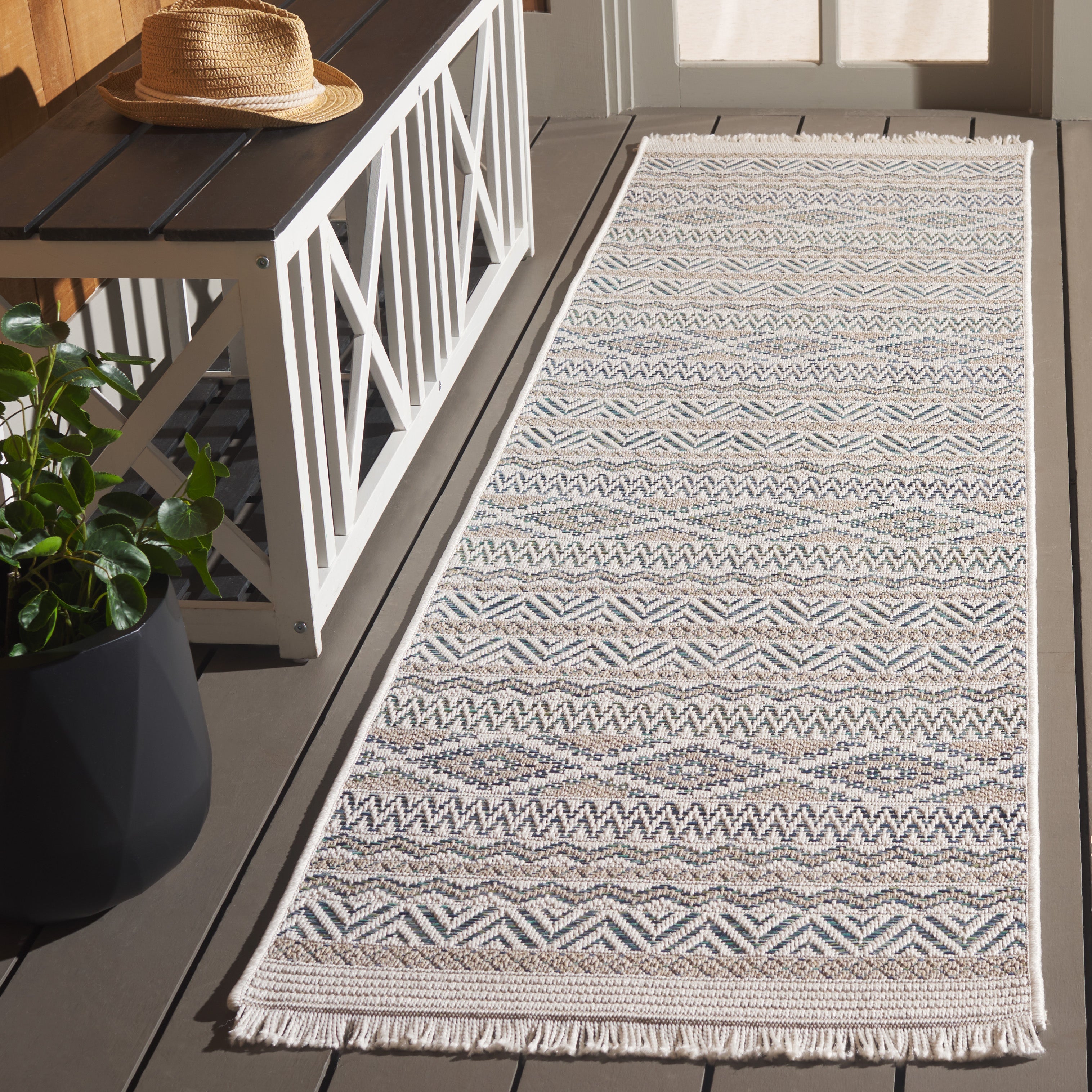 WICKER 152 AQUA / BEIGE