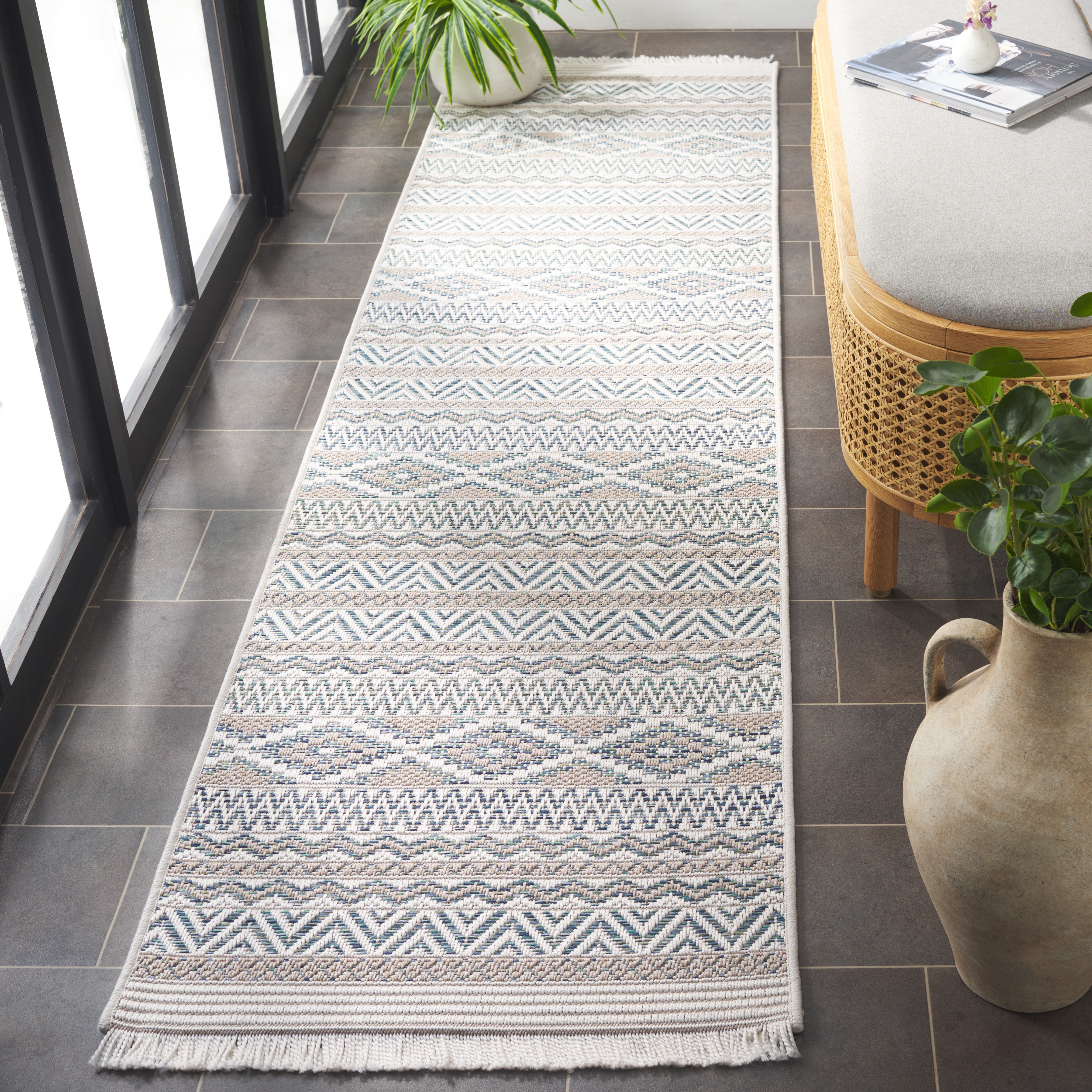 WICKER 152 AQUA / BEIGE
