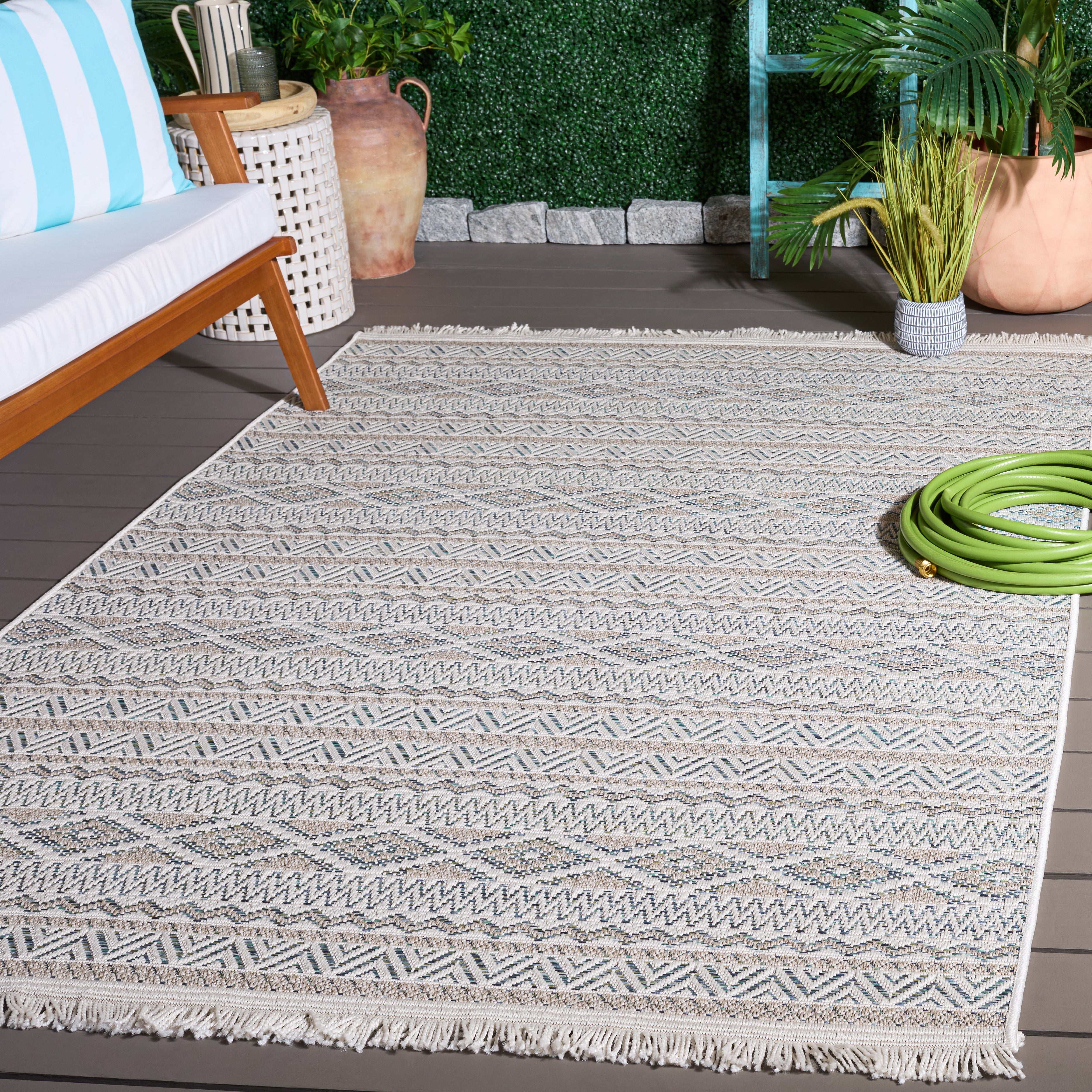 WICKER 152 AQUA / BEIGE
