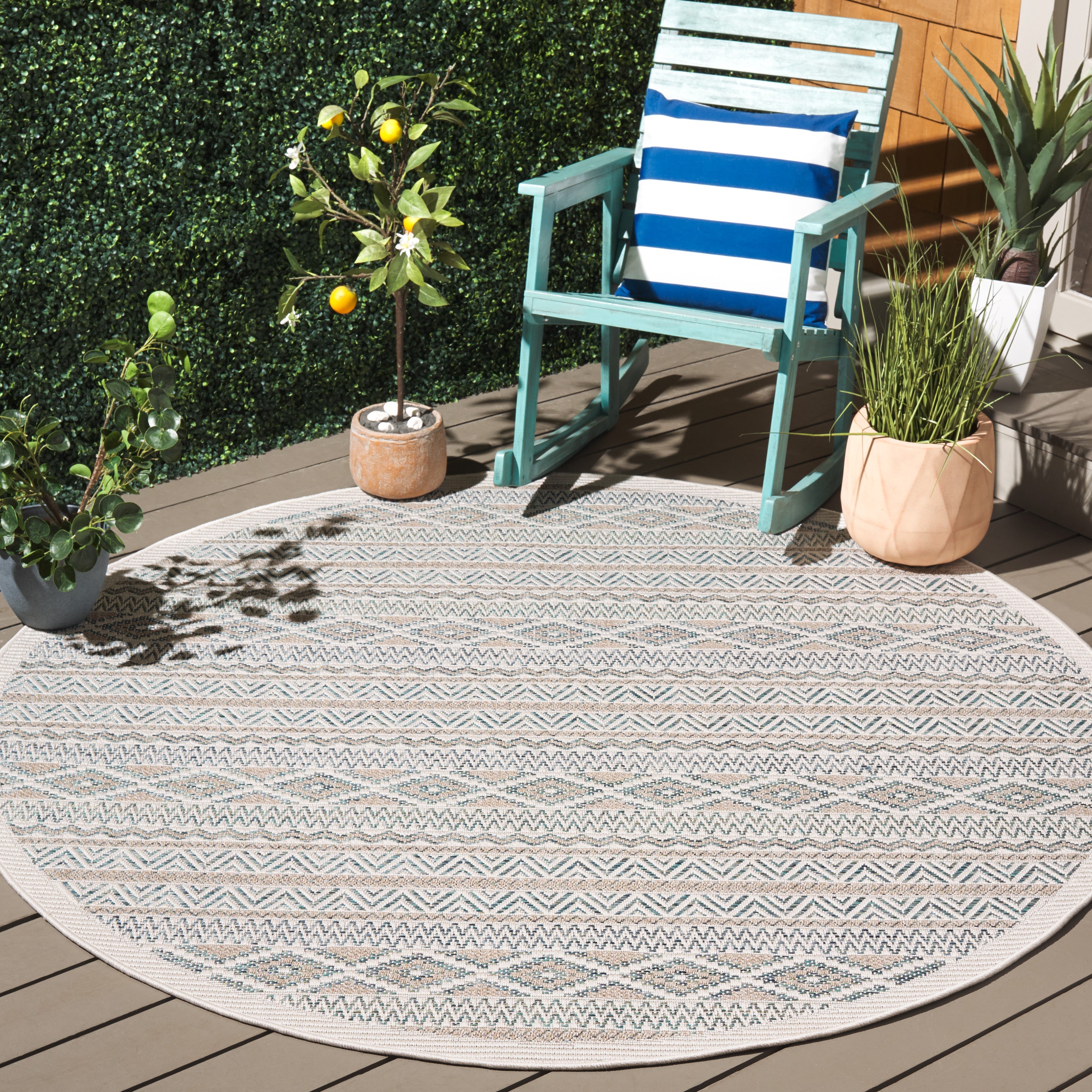 WICKER 152 AQUA / BEIGE