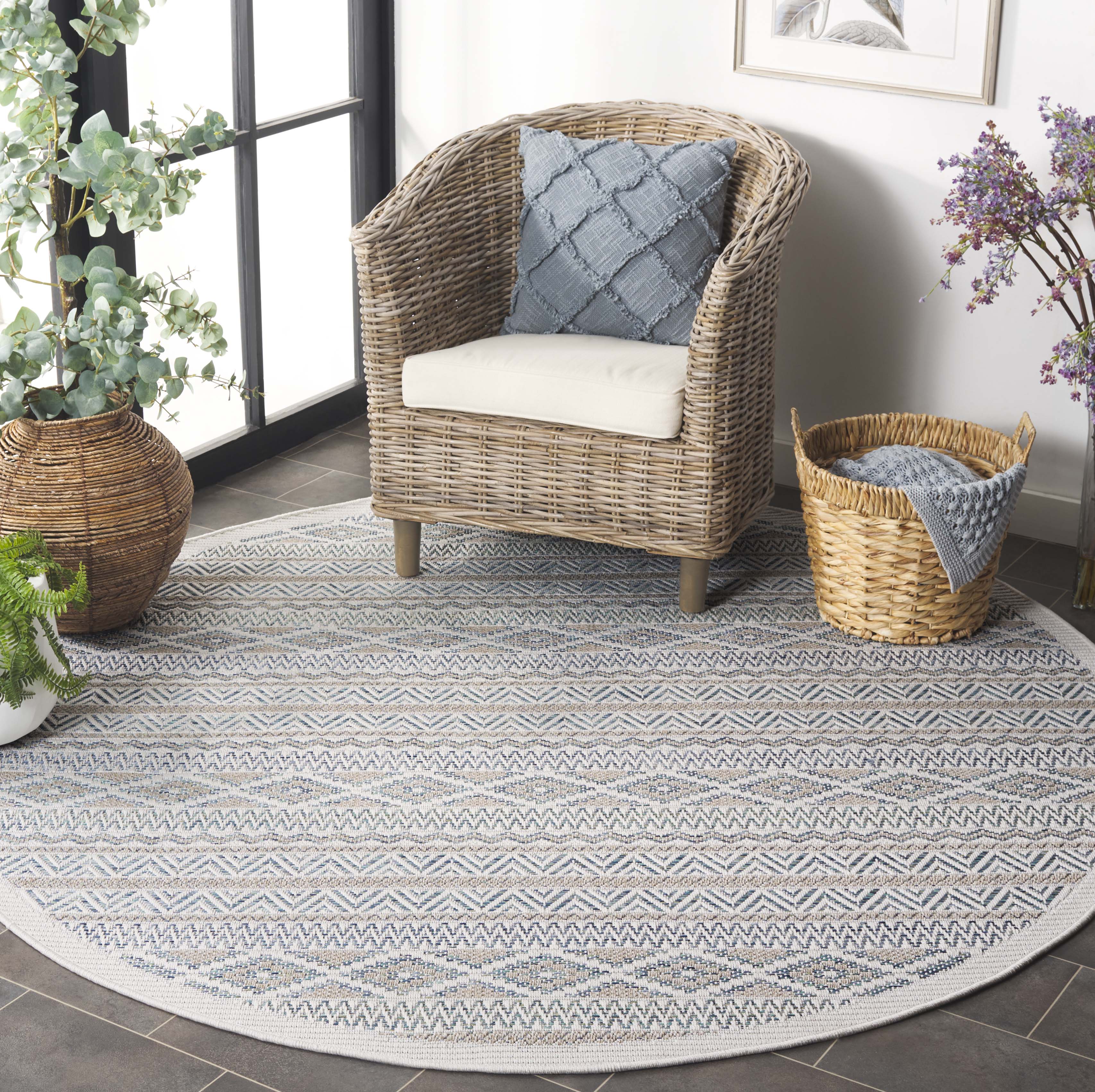 WICKER 152 AQUA / BEIGE