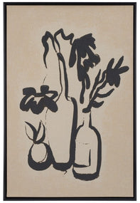 Safavieh Inky Arrangement, 24 X 36, Framed Wall Art, WLA2069 - Antique Ivory / Black