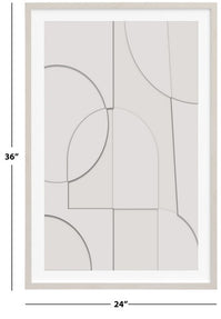 Safavieh Peaceful Configuration, 24 X 36, Framed Wall Art, WLA2070 - Ivory