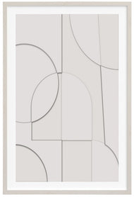 Safavieh Peaceful Configuration, 24 X 36, Framed Wall Art, WLA2070 - Ivory
