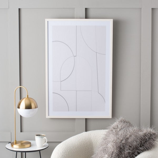 Safavieh Peaceful Configuration, 24 X 36, Framed Wall Art, WLA2070 - Ivory