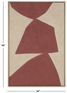 Safavieh Red Rocks, 24 X 36, Framed Wall Art, WLA2073 - Red / Beige