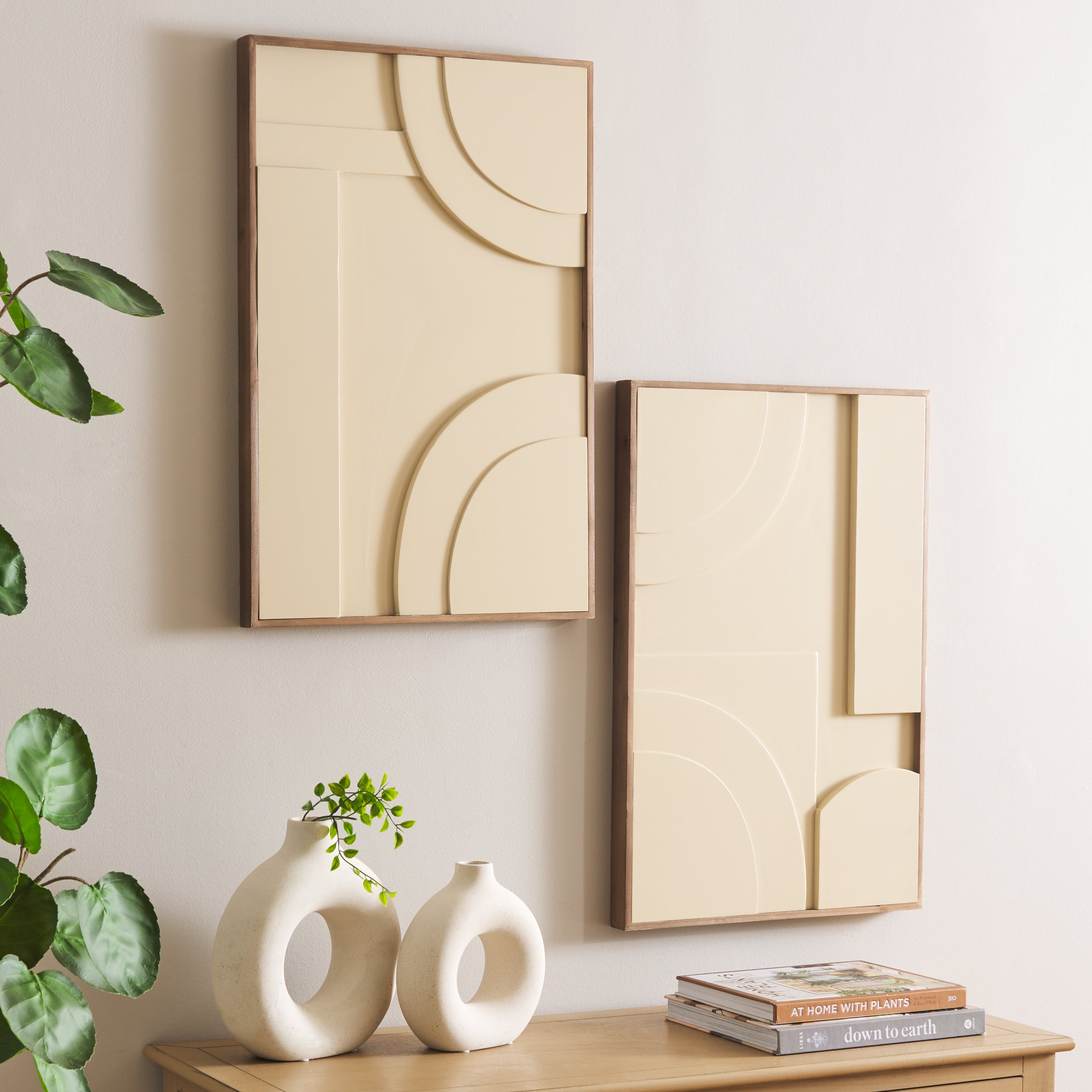 Safavieh Modern Geometry, 15.75 X 15.75, Framed Dimensional Wall Art, WLA9001 - Natural / Ivory