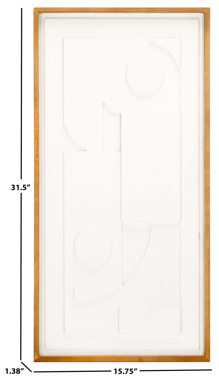 Safavieh Memory, 15.75 X 31.5, Framed Dimensional Wall Art, WLA9002 - Natural / Cream