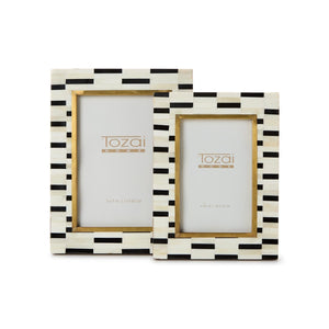 Tozai Home Tiles, Set of 2 Bone and Brass Photo Frame - XMT009-S2