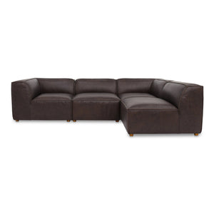 Moe's Home Collection - Form Signature Modular Sectional Espresso Brown Leather - XQ-1004-20