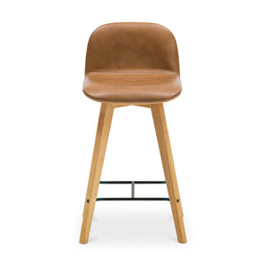 Moe's Home Collection - Napoli Leather Counter Stool Tan - YC-1020-40