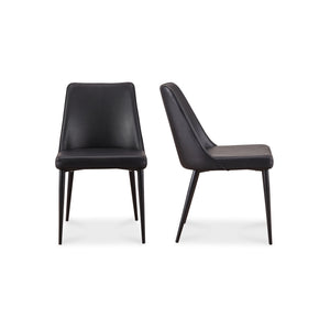 Moe's Home Collection - Lula Dining Chair Black Vegan Leather-Set Of Two - YM-1006-02