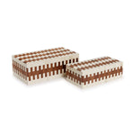 Two's Company Set of 2 Patterned Hinge Covered Box
