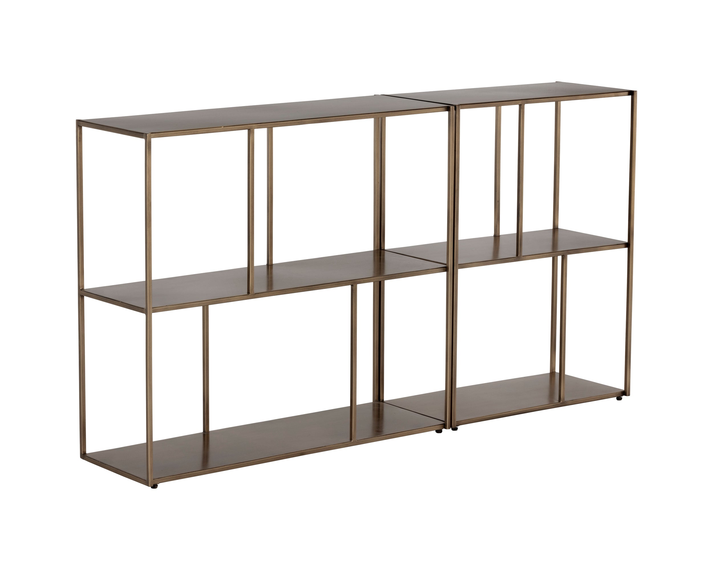 Eiffel Low Bookcase - Medium  Antique Brass