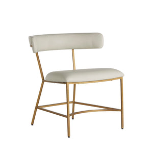Gabby - Matlock Metal Faux Leather Dining Chair - White Antique Gold - SCH-167085